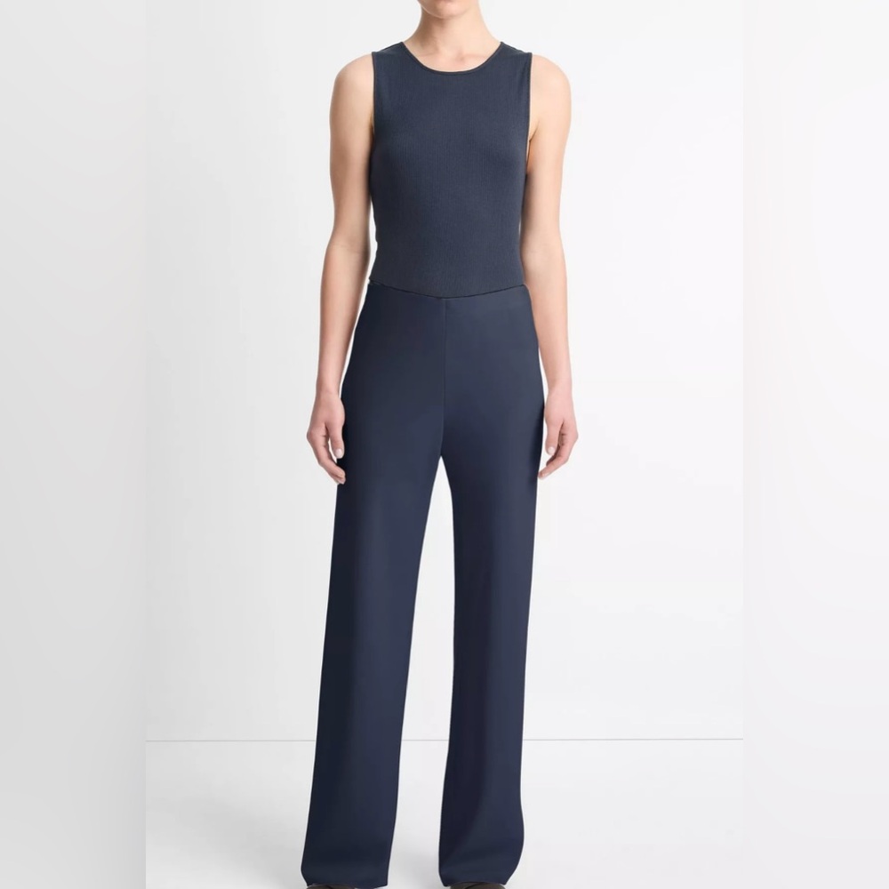 Vince High-Waist Crepe Bias Pant
